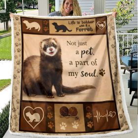 Ferret Blanket Soft Fuzzy Cozy Plush Ferret Throw Blanket for Crib Couch Chair Living Room Ferret Stuffed Animal Gifts