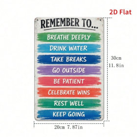 CIFbuy Relax & Forget Your Worries 2D Flat Metal Sign, Vintage Mindfulness Wall Art Decor, Calming Message Metal Plaque For Bedroom Hom TikTok, T