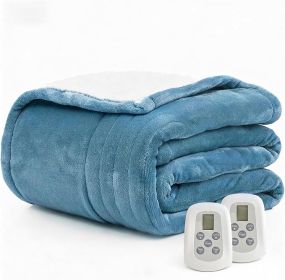 Heated Blanket Electric Blanket King 100"x90" Heating Blanket with Dual Control 10 Heat Levels & 10 Hours Auto-Off Overheat Protection Cozy Soft