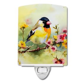 NEW Goldfinch Ceramic Night Light Compact, UL-Certified, Ideal for Bedroom, Bathroom, Nursery, Hallway, Kitchen, 6x4x3, Multicolor