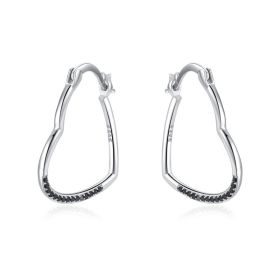 Creative Hollow Heart-shaped Zircon Necklace (Option: black A)