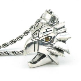 Silver Gold Green Rhinestone Wild Game Animal Chain Necklace (Option: Gold Eye Griffin-50cm)