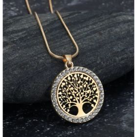 Asgard Crafted Celtic Tree Of Life Ladies Pendant With Cubic Zirconia (Option: Gold)