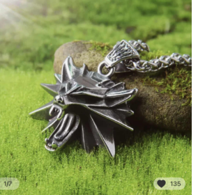 Silver Gold Green Rhinestone Wild Game Animal Chain Necklace (Option: Antique Silver-50cm)