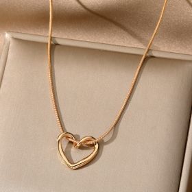 Niche Hollow Heart Necklace For Women (Option: HS943 1)