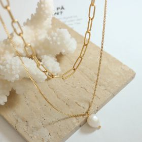Kona Layered Pearl Necklace (Option: Gold)