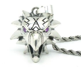 Silver Gold Green Rhinestone Wild Game Animal Chain Necklace (Option: Purple Eye Griffin-50cm)