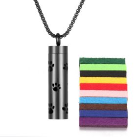 Aromatherapy Pendant Perfume Bottle Essential Oil Titanium Steel (Option: 4Black  10 cotton pads)