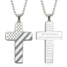 Cross Flag Necklace Hip Hop Titanium Steel (Option: Style 7 Steel)