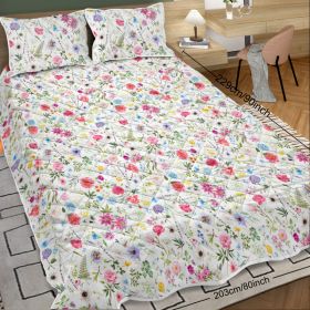 Red Floral Quilt 3 Pieces Microfiber Quilt Sets Lightweight Bedspreads Botanical Coverlets Quilt Bedding Set All Season Quilts Twin Full Queen Ki (Option: Full-Pink)