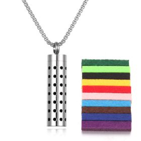 Aromatherapy Pendant Perfume Bottle Essential Oil Titanium Steel (Option: N04616 plus 10cotton pads)