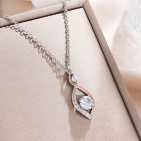 Simple Smart Necklace Two-color Electroplating (Option: Jeweled Pendant)