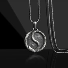 Men's Personalized Stylish And Simple All-match Pendant Sweater Chain (Option: Black)
