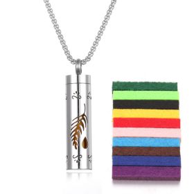 Aromatherapy Pendant Perfume Bottle Essential Oil Titanium Steel (Option: N0465 plus 10cotton pads)