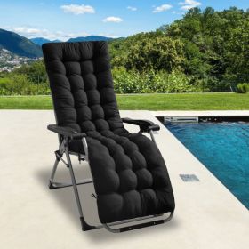 1Pc Chaise Lounger Cushion Recliner Rocking Chair Sofa Mat Deck Chair Cushion Chair Not Inlcuded  Standard Type (Option: Black-Standard)