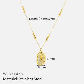 Simple Rose White Shell Pendant Necklace For Women (Option: Rose Necklace-18K)