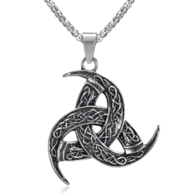 Vintage Nordic Rune Necklaces For Men Stainless Steel Norse Runes Viking Jewerly Pagan Elder Futhark Pendant Amulet Fashion Jewelry (Option: Odins Horn)