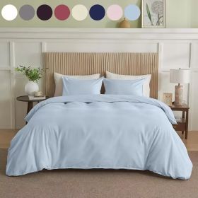 Serta Simply Clean Solid Duvet Cover Twin (Option: Blue)