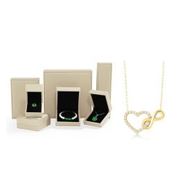 Sterling Silver Mother's Day Gift Love Heart Pendant Necklace For Women Mom Girlfriend Clavicle Chain Choker Jewelry (Option: Gold Set)