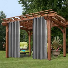 50 In. X 84 In. Indoor Outdoor Grommet Curtain 1 Panel - 3 Color Options Available (Option: Light gray)