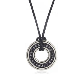 Vintage Nordic Rune Necklaces For Men Stainless Steel Norse Runes Viking Jewerly Pagan Elder Futhark Pendant Amulet Fashion Jewelry (Option: Silver)