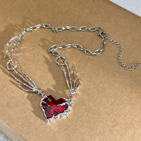Personalized Punk Dark Red Love Pendant Necklace (Option: Dark Red Heart Necklace)