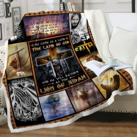 Jesus Christ Plush Throw Blanket Religious Faith Sherpa Blanket Spiritual Fleece Throw Blanket Spiritual Fuzzy Blanket (size: 150x200cm)