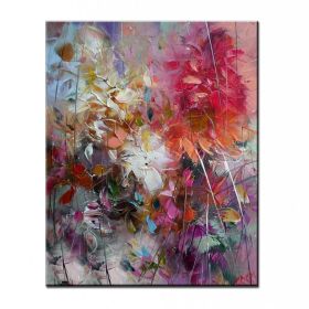 100% Hand Painted Abstract Oil Painting Wall Art Modern Colorful Flowers On Canvas Home Decoration For Living Room No Frame (size: 90X120cm)