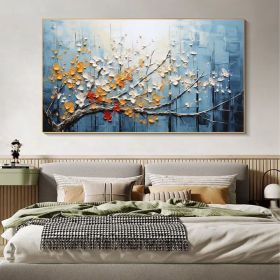 Abstract Blossom Tree Oil Painting on Canvas, Large Wall Art,Original Minimalist Floral Landscape Art Custom Painting Living Room Home Decor (Style: 01, size: 40x80cm)