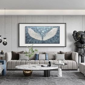 Original Angel Wings Oil Painting on Canvas Large Abstract Feather Canvas Wall Art Modern Minimalist Wing Wall Art for Living Room Bedroom (Style: 01, size: 60x120cm)