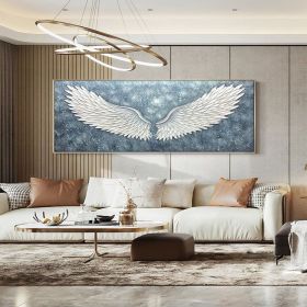 Original Angel Wings Oil Painting on Canvas Large Abstract Feather Canvas Wall Art Modern Minimalist Wing Wall Art for Living Room Bedroom (Style: 01, size: 70x140cm)