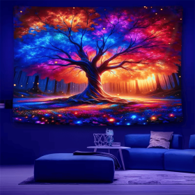 A Magical Glowing Tapestry of The Tree of Life, Large-Sized Fluorescent Fabric, Home Decor, Suitable for Living Rooms And Dorms (size: 37inch*28inch)