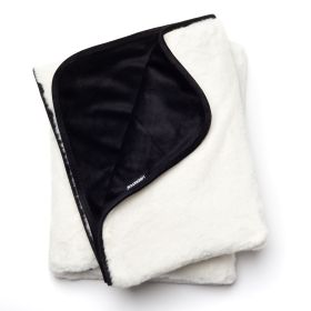 Liberator Queen Faux Fur Fascinator Throw - Moisture-Proof Sensual Blanket, Black (Color: Faux Fur White)