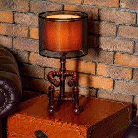 Galaxy Steampunk Handmade Vintage Adjustable Pipe Lamp (Color: Red copper)
