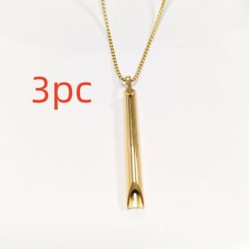Adjustable Relieve Pressure Ornament Stainless Steel Decompression Necklace (Option: Gold3pcs)