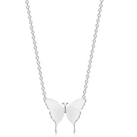 Geometric Butterfly Pendant Butterfly Necklace Simple (Option: Silver-Z)