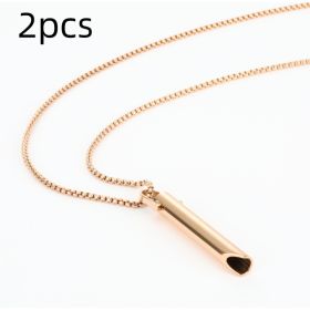 Adjustable Relieve Pressure Ornament Stainless Steel Decompression Necklace (Option: Rose Gold 2pcs)
